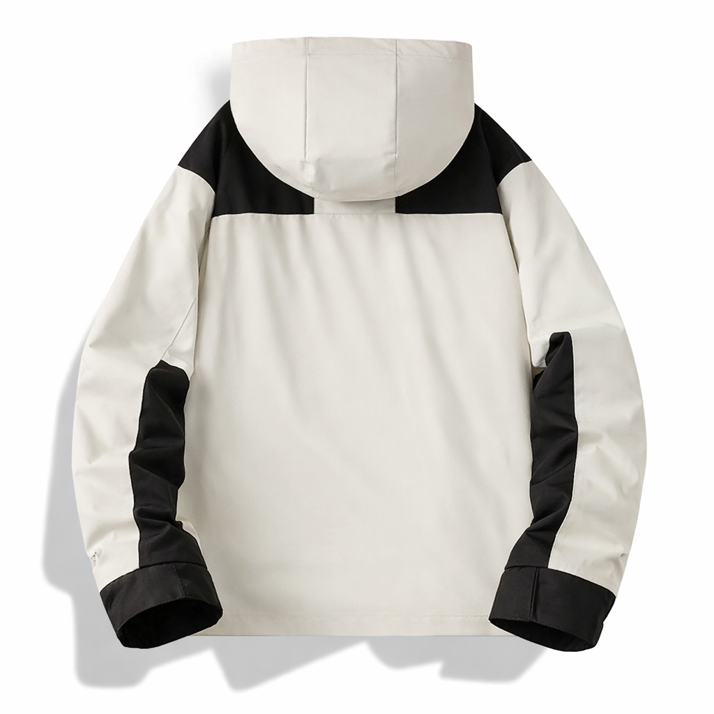 Women’s Windproof Outdoor Hooded Jacket – Lightweight Waterproof Coat with Detachable Hood & Zipper Pockets